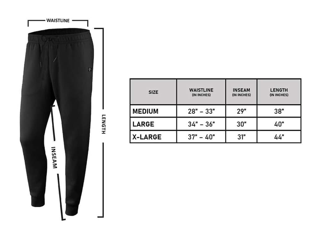 Awtsu Fitness Apparel Jogger Pants Sizing Chart