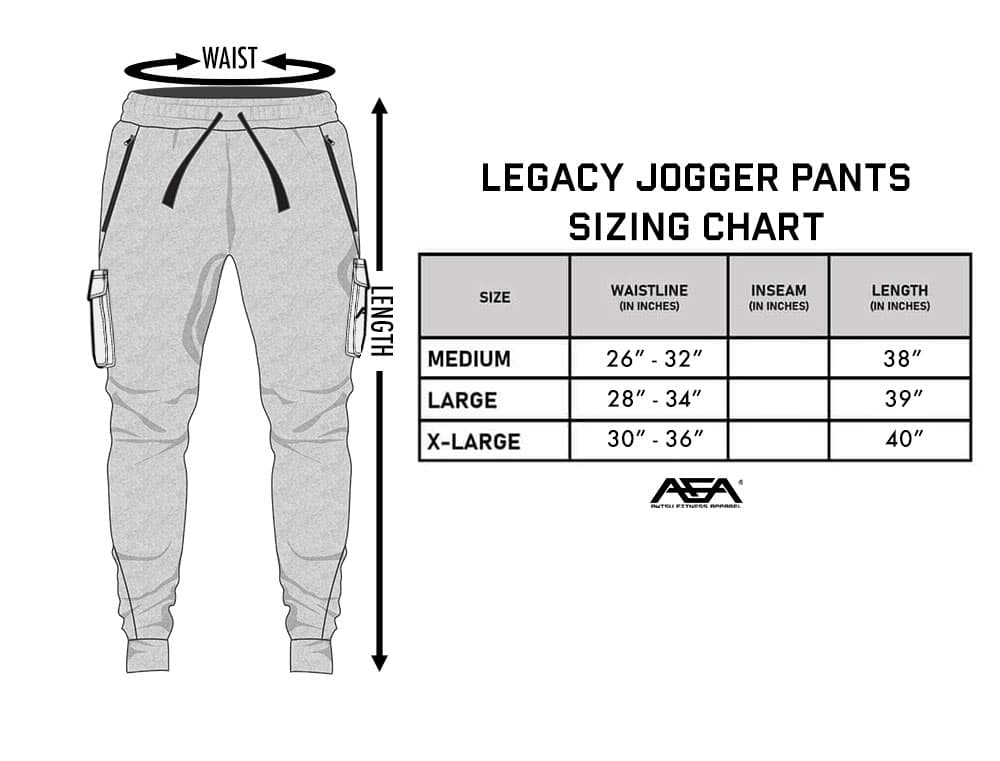 Awtsu Fitness Apparel Sports Jogger Pants Sizing Chart