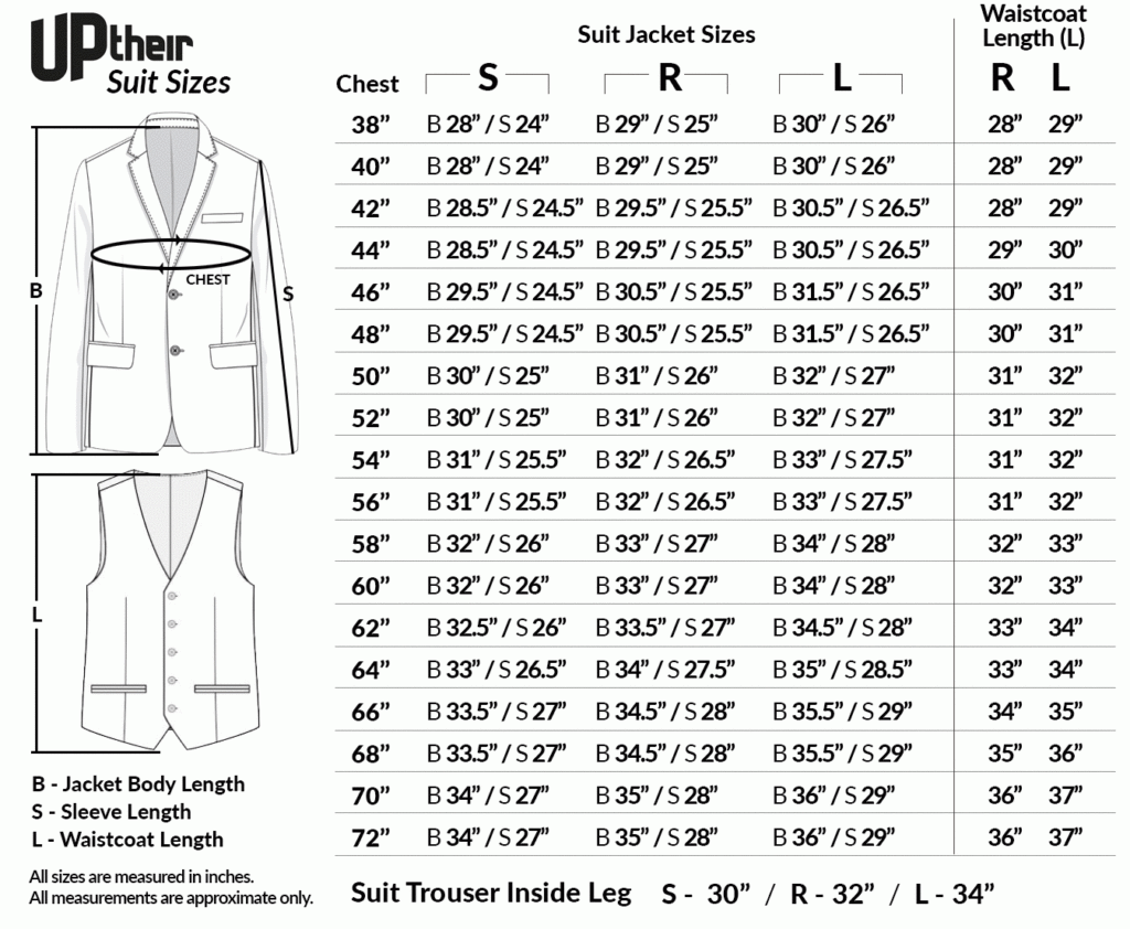 Clothing Size Chart Suit Jacket Royalty Free Vector Image 51 OFF