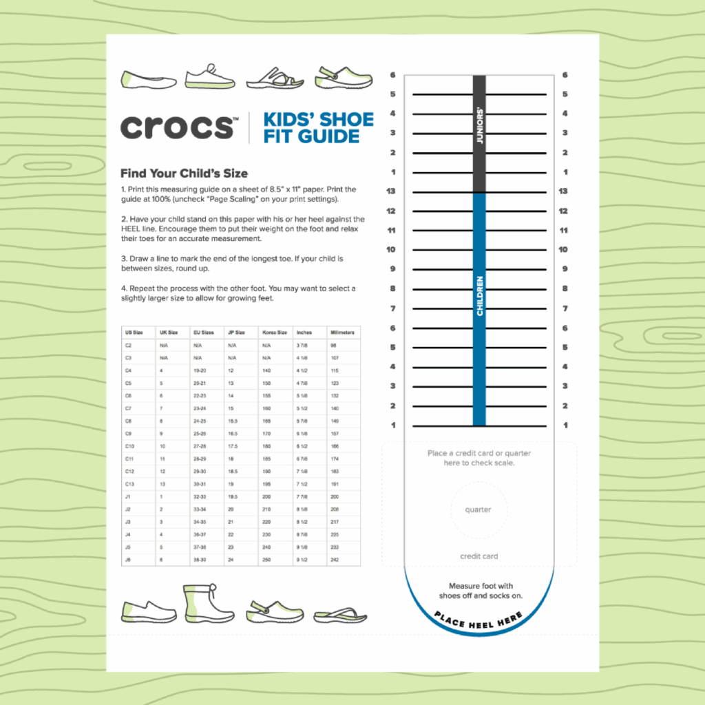 Crocs Shoe Size Chart Men 39 s Women 39 s Kids 39 Unisex Shoes Crocs