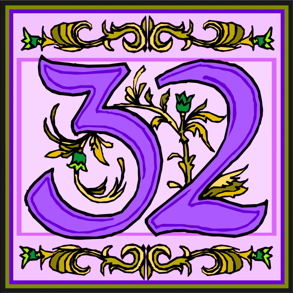 Flowery Purple Number 32 Free Stock Photo Public Domain Pictures
