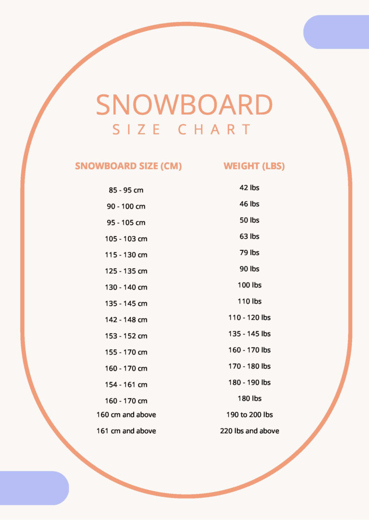 Free Burton Snowboard Size Chart Download In PDF Template