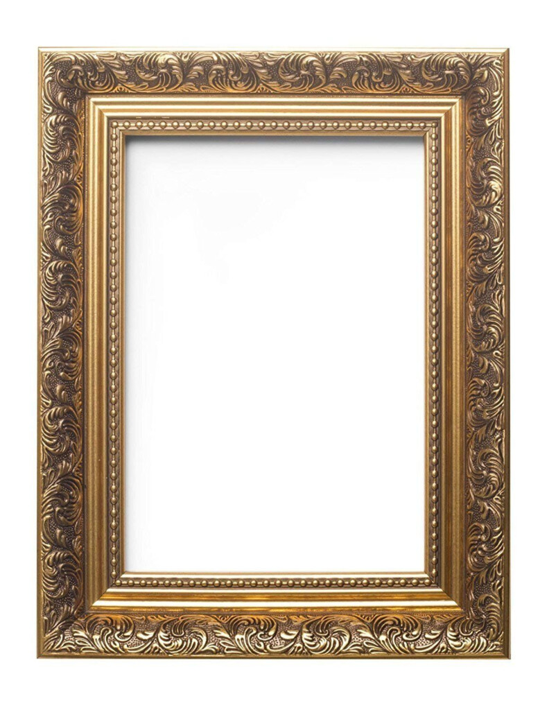 French Baroque Style Ornate Swept Antique Style Picture Photo Poster 