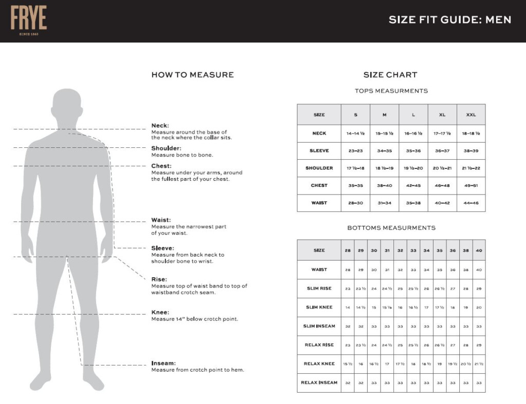 Frye Size Chart A Visual Reference Of Charts Chart Master