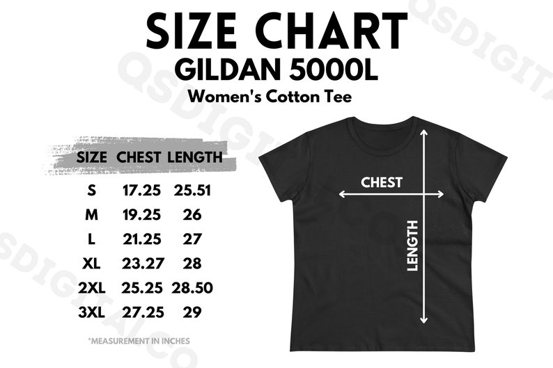 Gildan 5000L Size Chart Women T shirt Size Guide Gildan 5000L Mock 