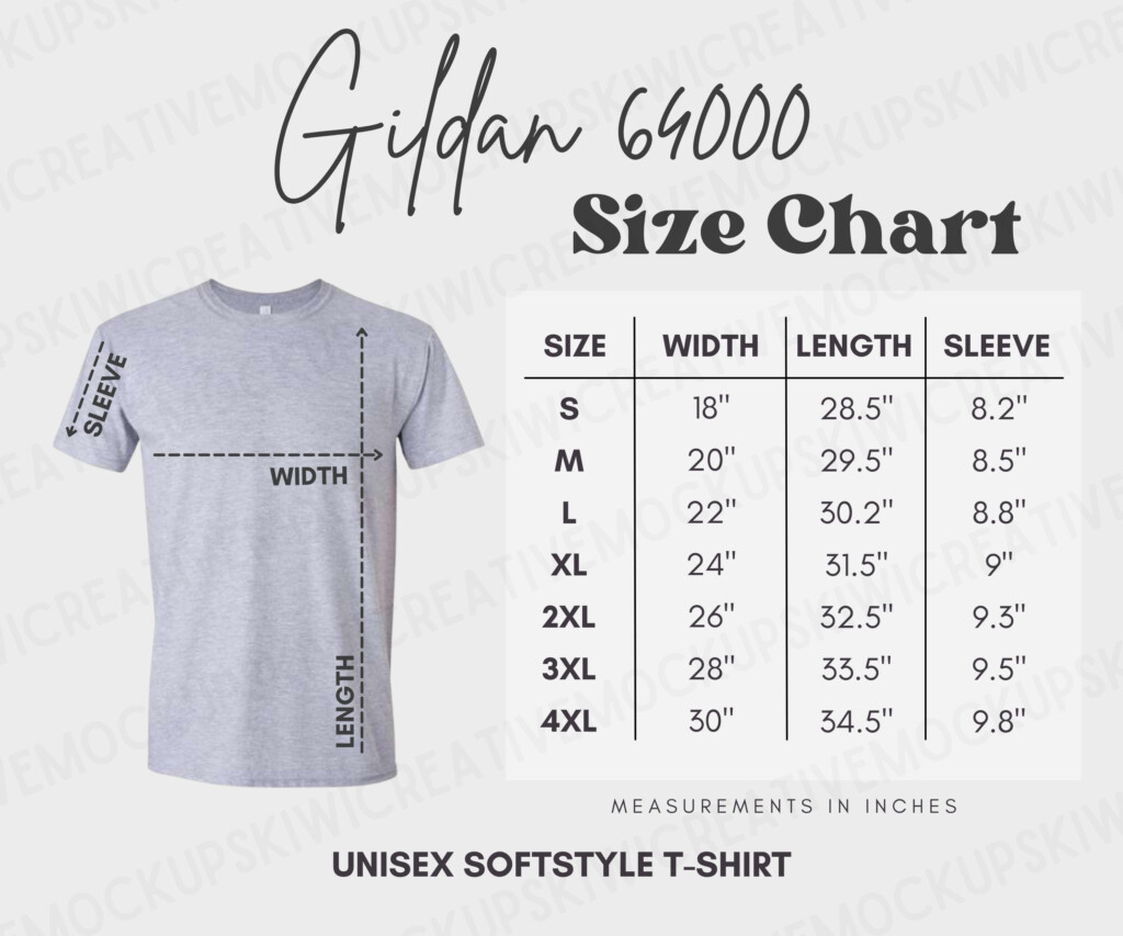 Gildan 64000 Size Chart Gildan Shirt Size Guide T shirt Size 