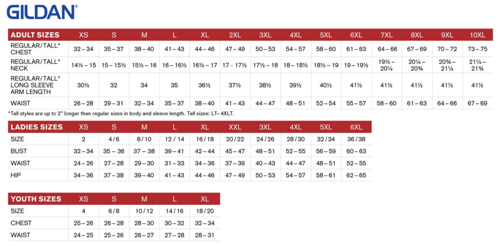 Gildan Size Chart H L Team Sales
