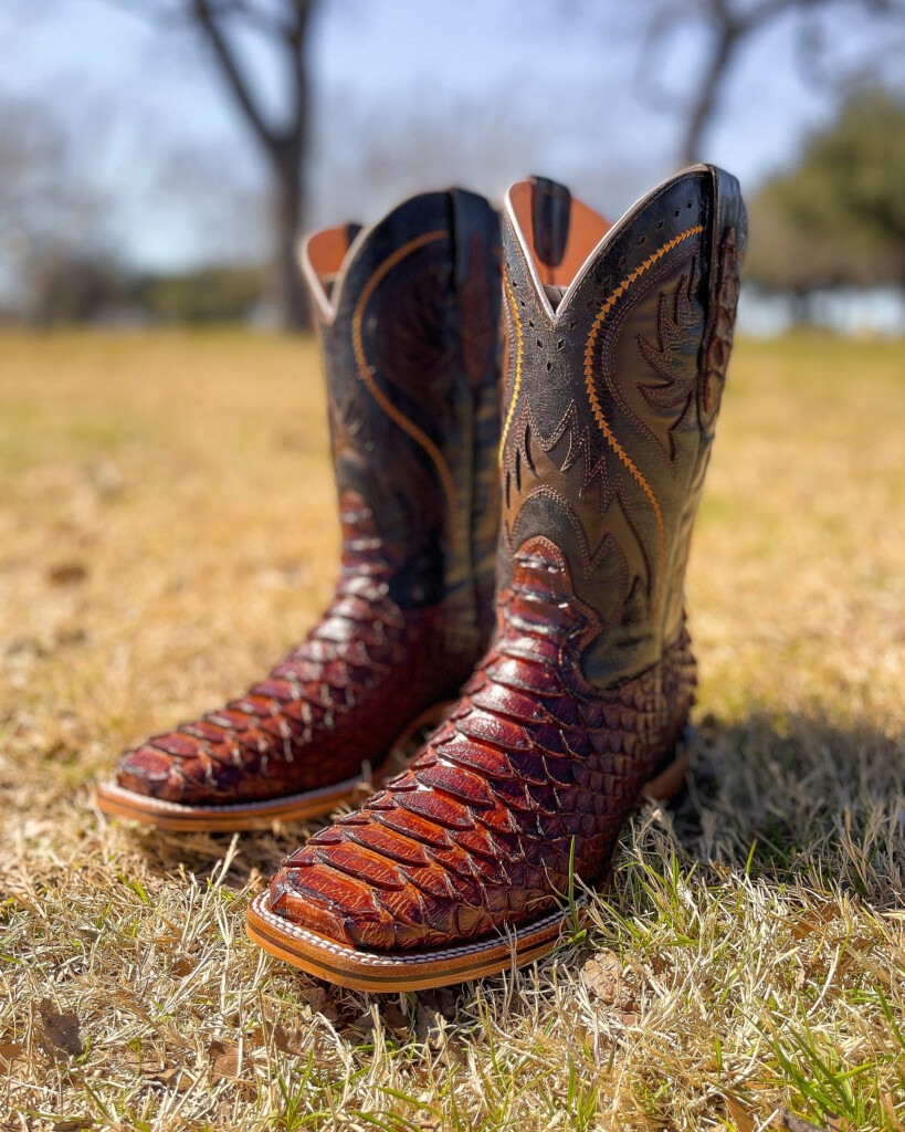Handcrafted Men 39 s Python Cowboy Boots Square Toe Cowboy Etsy