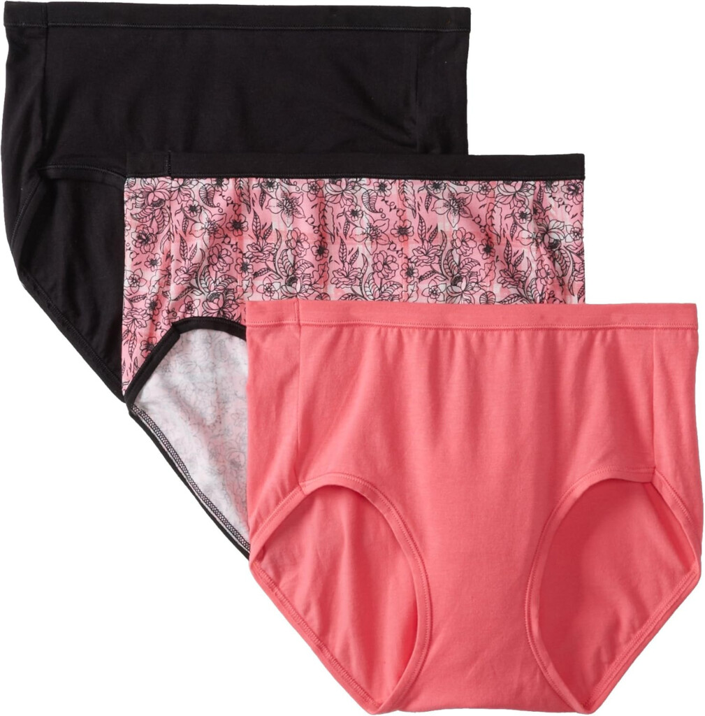 Hanes Womens Comfortsoft Waisband Low Rise Briefs 3 Pack Assorted 