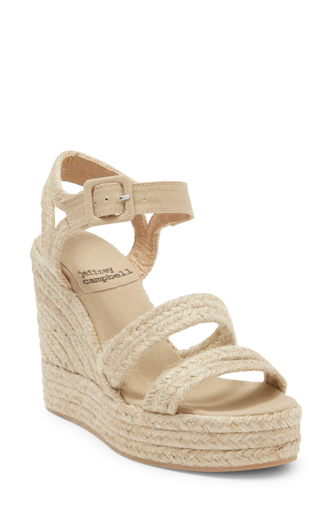 Jeffrey Campbell Elaina Platform Wedge Espadrille Sandal In Natural Lyst