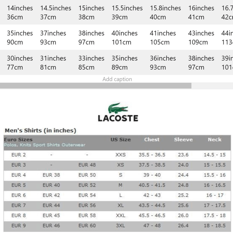 Lacoste Size Chart For Adults Kids What 39 s My Lacoste Size 