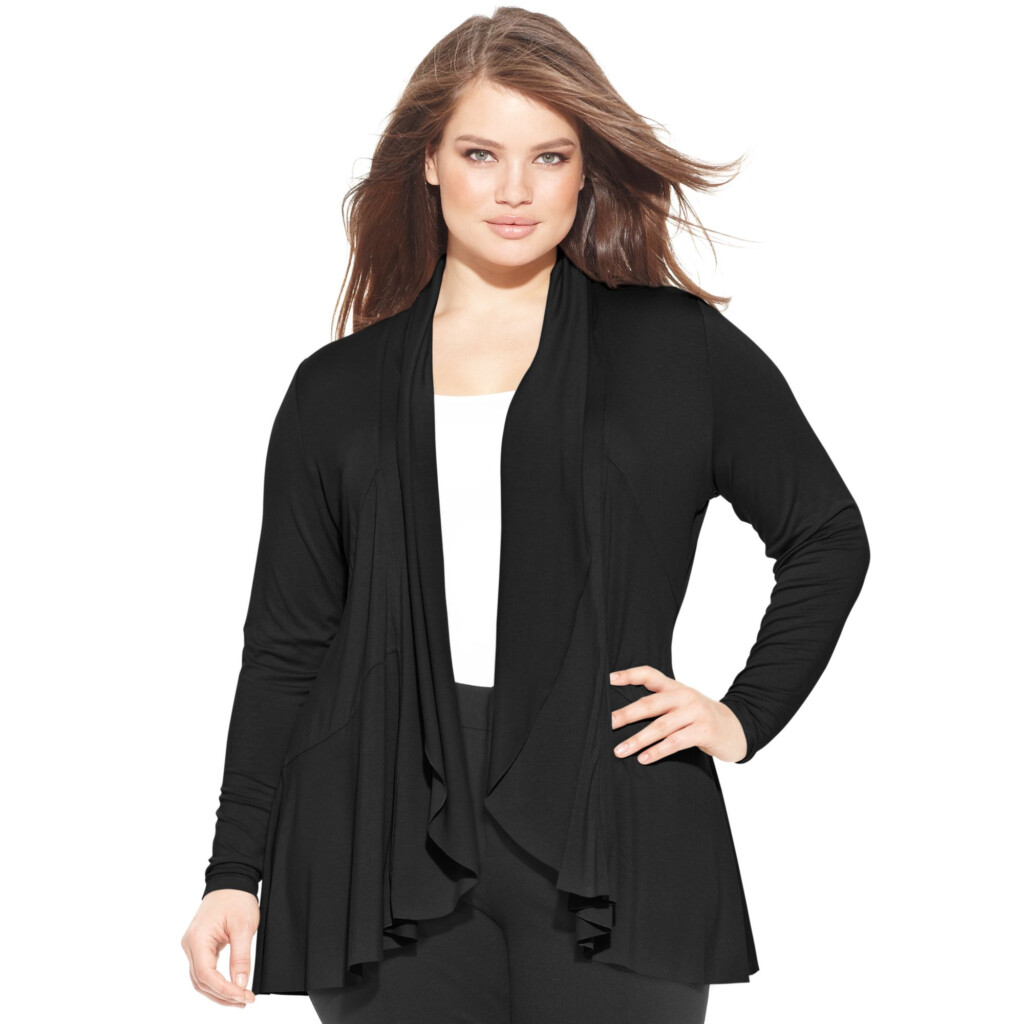 Lyst INC International Concepts Plus Size Draped Cardigan In Black