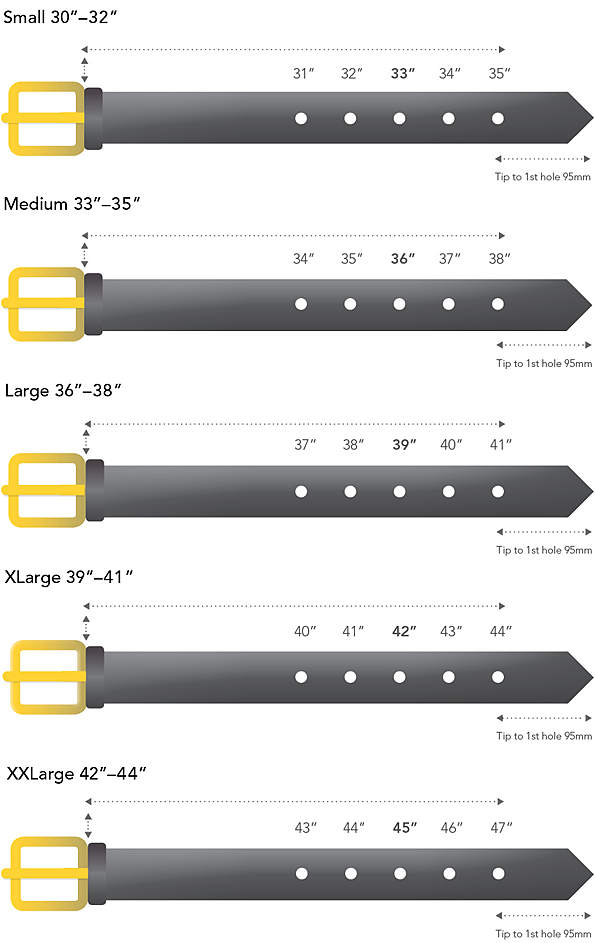 Size Chart For Belts How To Measure Your Belt Size