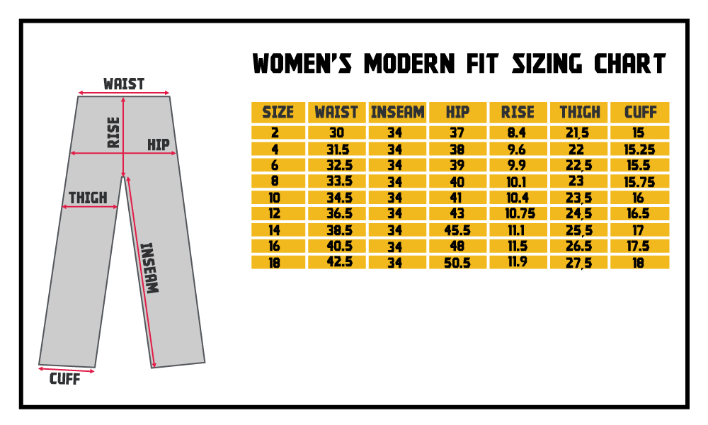 Size Chart For Jeans How To Easily Create A Clothing Size Ch