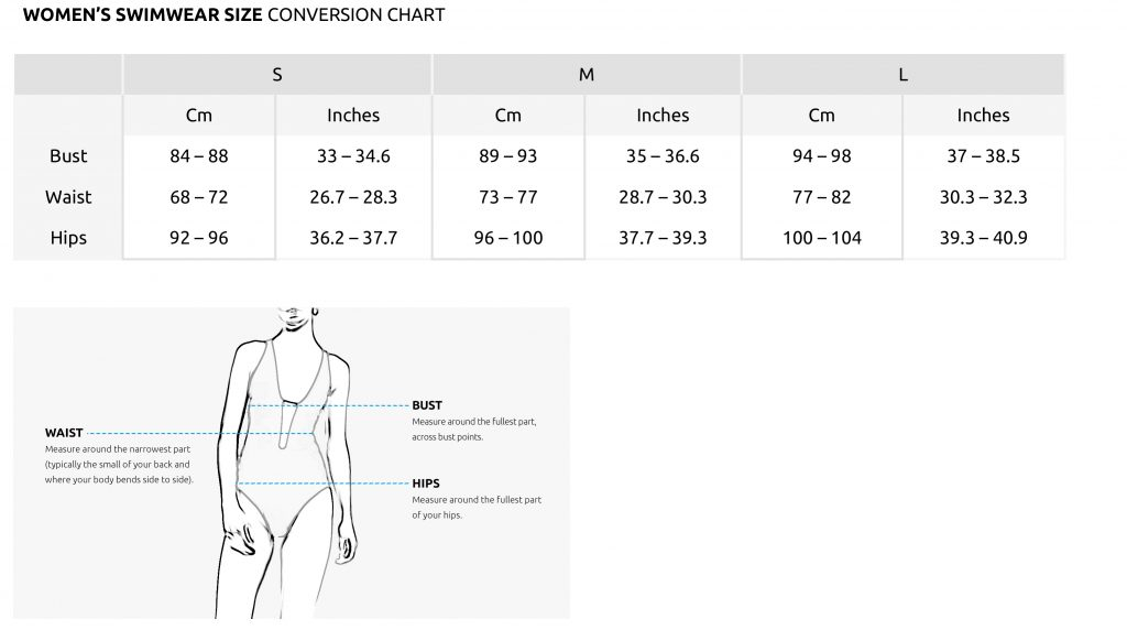 Size Chart The Greek Designers