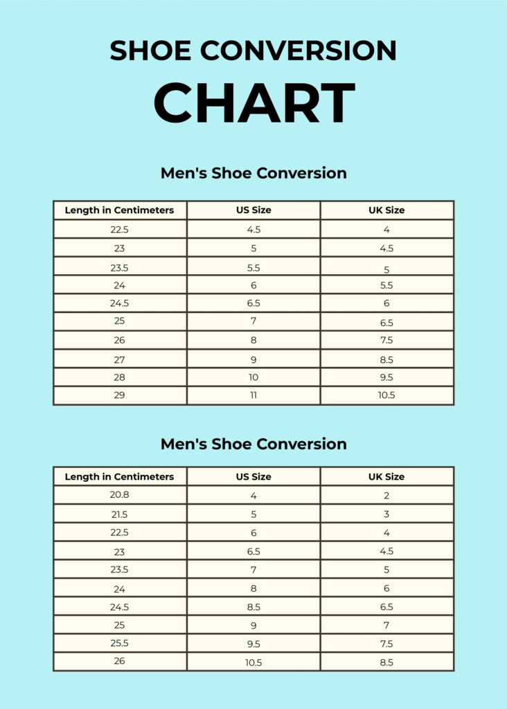 Size Conversion Chart Shoe Easy Shoe Size Conversion Charts Us