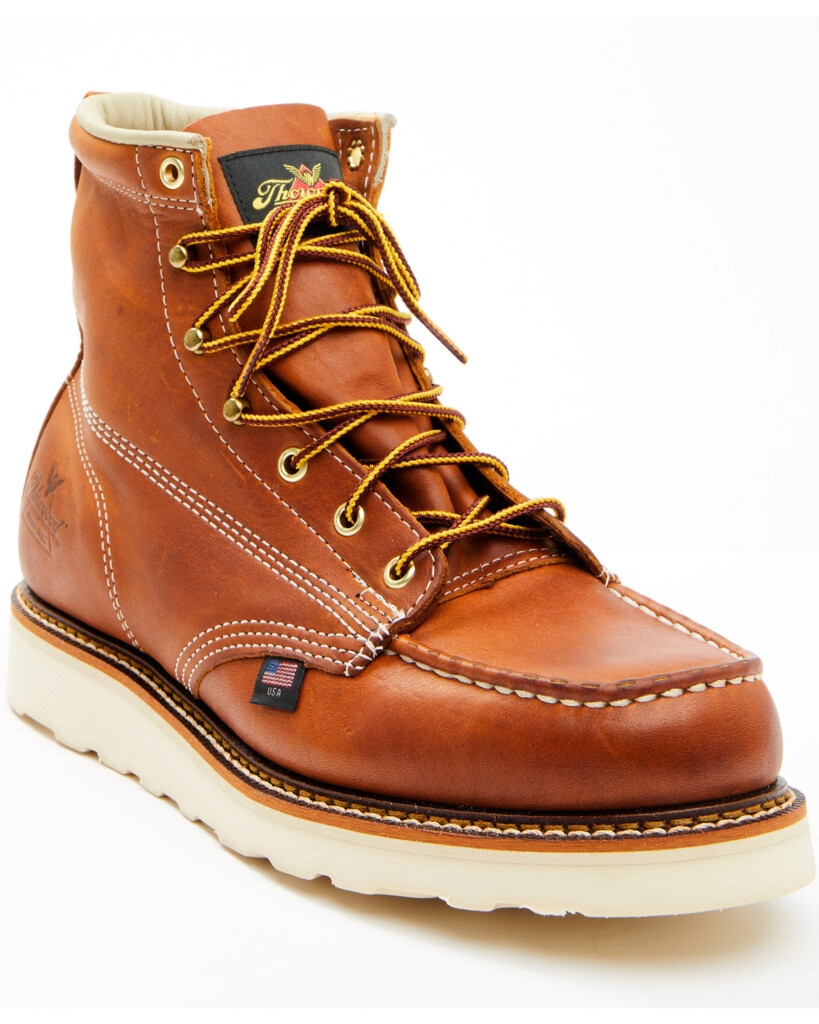 Thorogood Men 39 s 6 quot Moc Toe Lace Up Work Boots Boot Barn