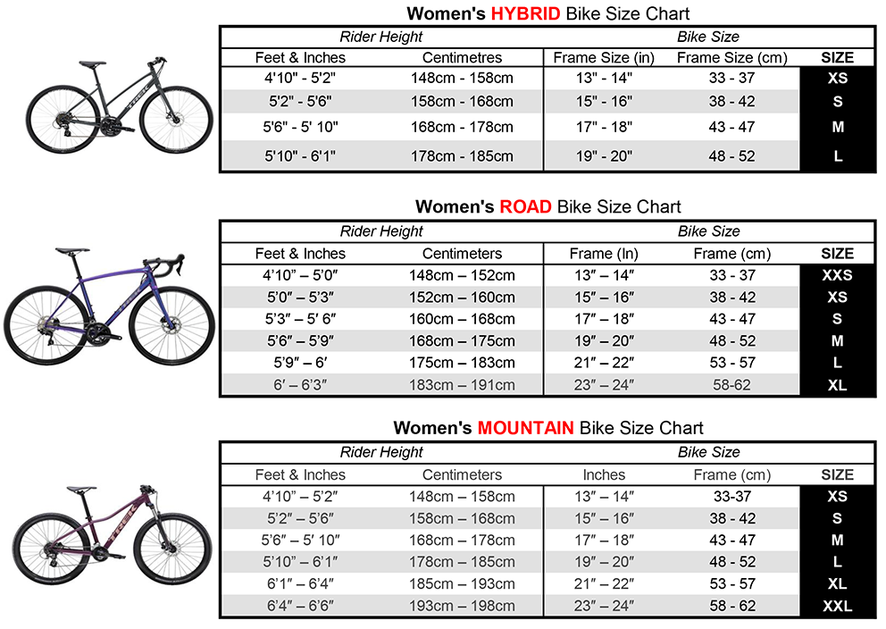 Ultimate Guide To Women 39 s Bike Sizes Size Chart Femme 60 OFF