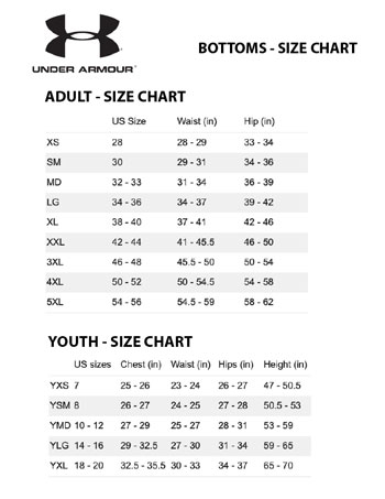 Under Armour Shorts Size Chart Men 39 s Tops