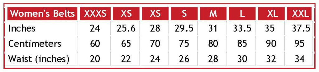 Women 39 s Belt Size Chart Australia MSU Program Evaluation