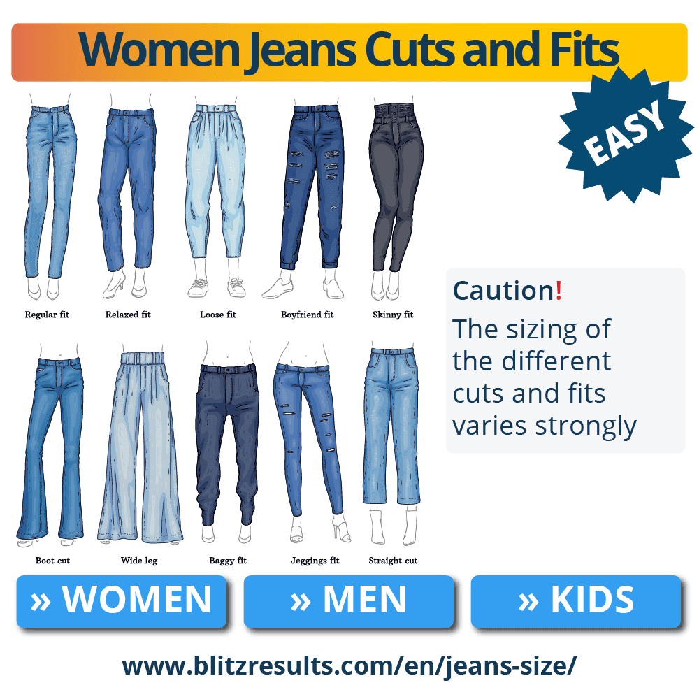 Women 39 s Jeans Size Chart Conversion Sizing Guide 2024 