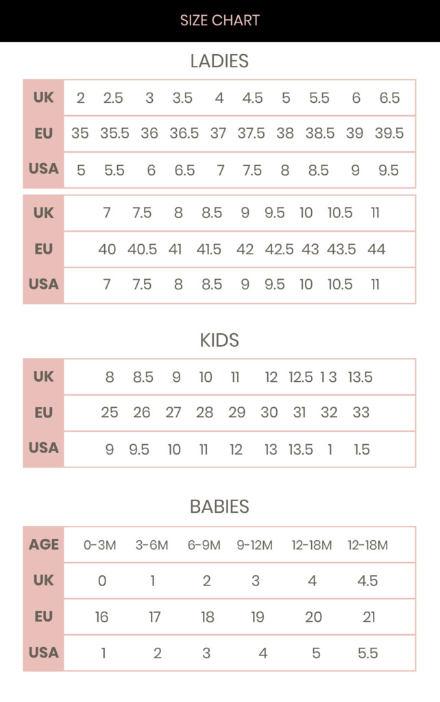 Women 39 s Printable Shoe Size Chart Women 39 s Printable Templates