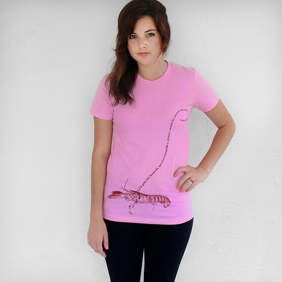 Womens Lobster Shirt Amerian Apparel Pink T shirt Cool