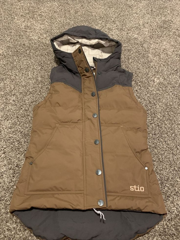 Womens Stio Woodson Down Vest Brown Size XS EBay Denim Coat Women 