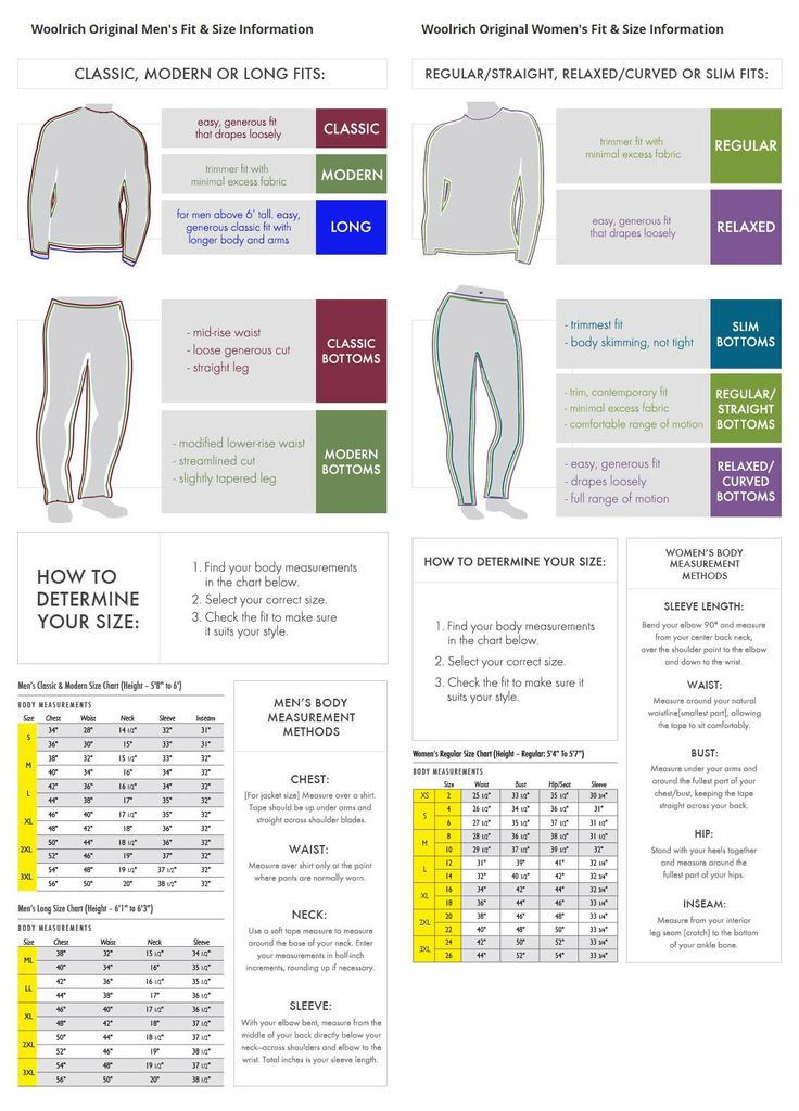 Woolrich Size Chart Chart